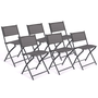 Voir la diapositive 1 : ID MARKET Lot de 6 chaises de jardin pliantes BASTIA métal et textilène gris anthracite
