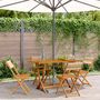 Voir la diapositive 1 : VIDAXL Chaises de jardin pliantes lot de 4 beige bois d'acacia massif