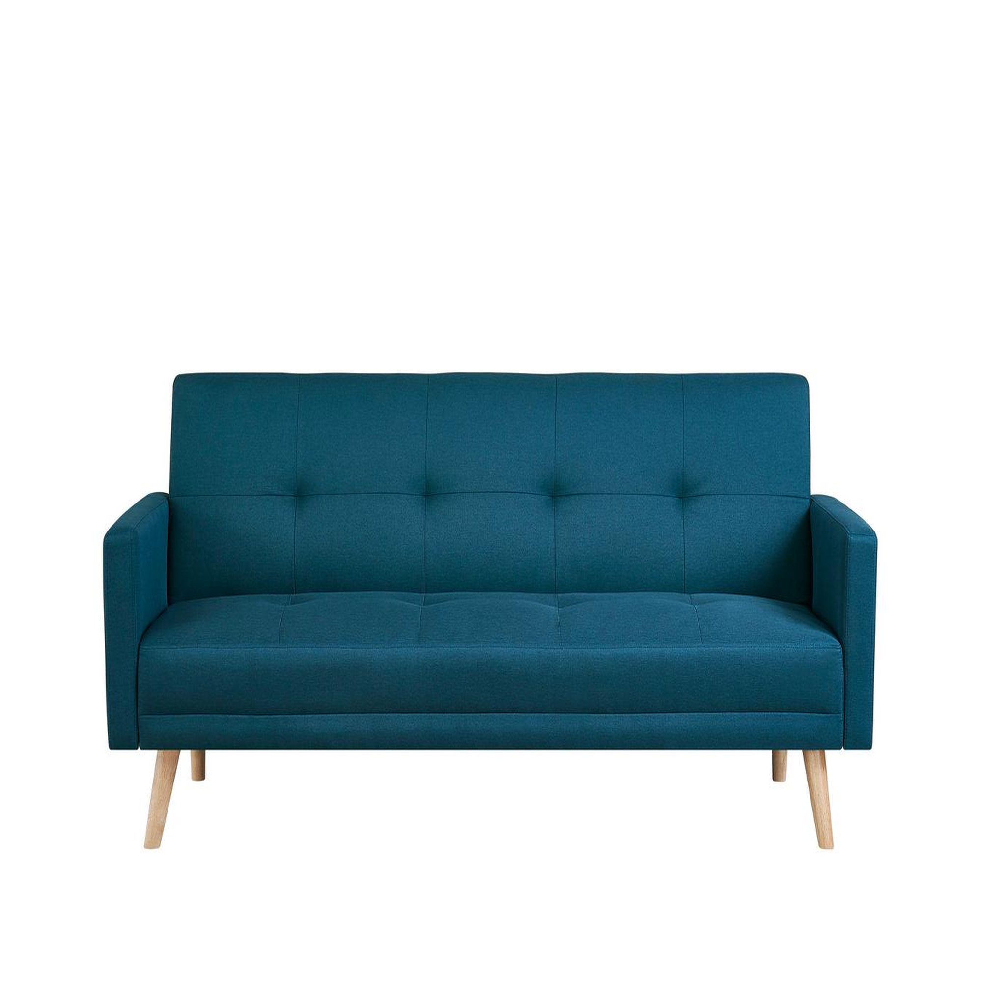 CONCEPT USINE Canapé scandinave convertible 3 places en tissu bleu canard wooden