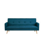 CONCEPT USINE Canapé scandinave convertible 3 places en tissu bleu canard WOODEN