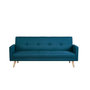 Voir la diapositive 1 : CONCEPT USINE Canapé scandinave convertible 3 places en tissu bleu canard WOODEN