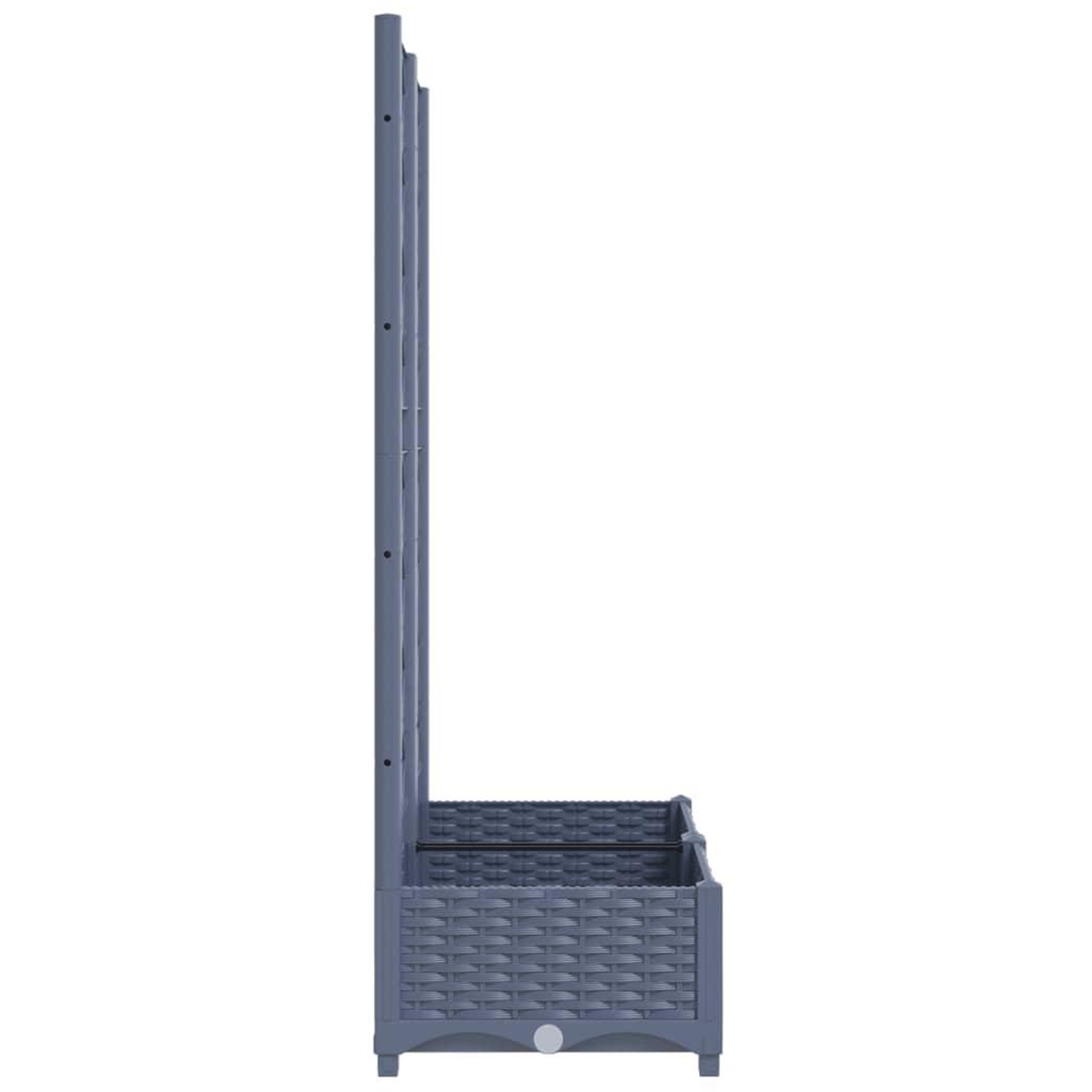 Voir la diapositive 5 : VIDAXL Jardiniere avec treillis bleu gris 80x40x121,5 cm PP
