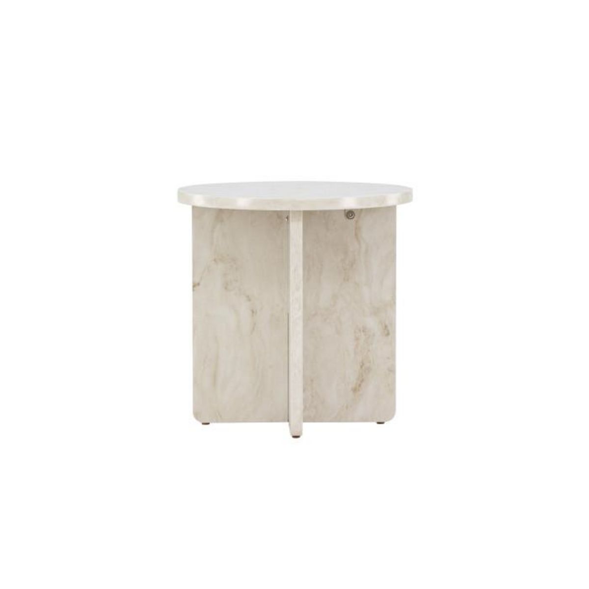 Paris Prix Table d'Appoint Effet Marbre  Alesund  50cm Beige