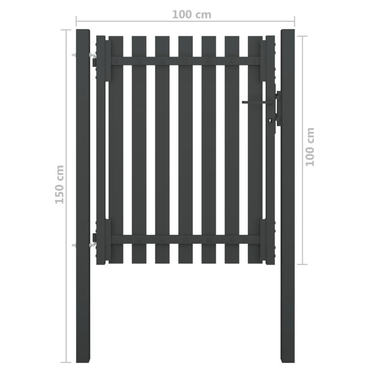 VIDAXL Portail de cloture de jardin Acier 1x1,5 m Anthracite