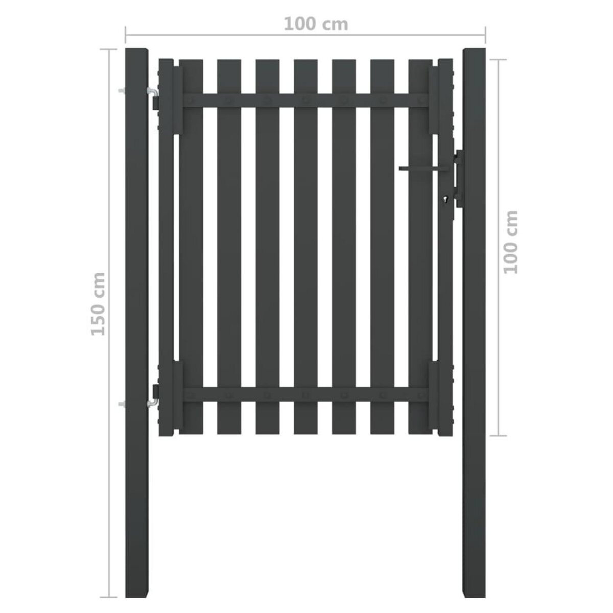 VIDAXL Portail de cloture de jardin Acier 1x1,5 m Anthracite