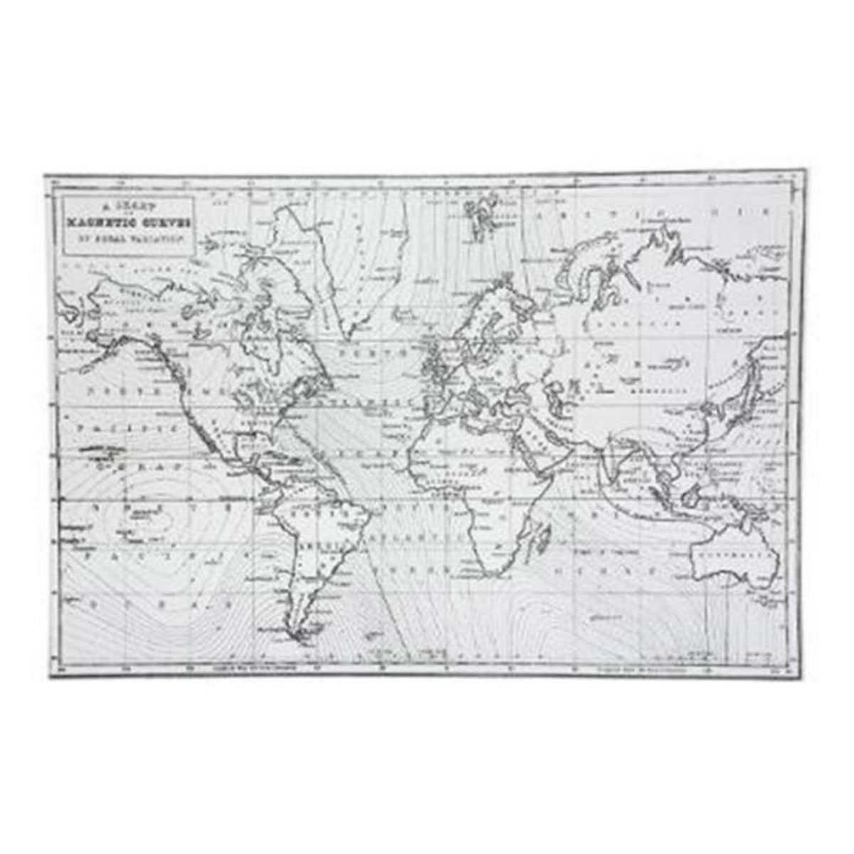 ATMOSPHERA Set de Table Anti-Dérapant  Monde  30x45cm Noir & Blanc