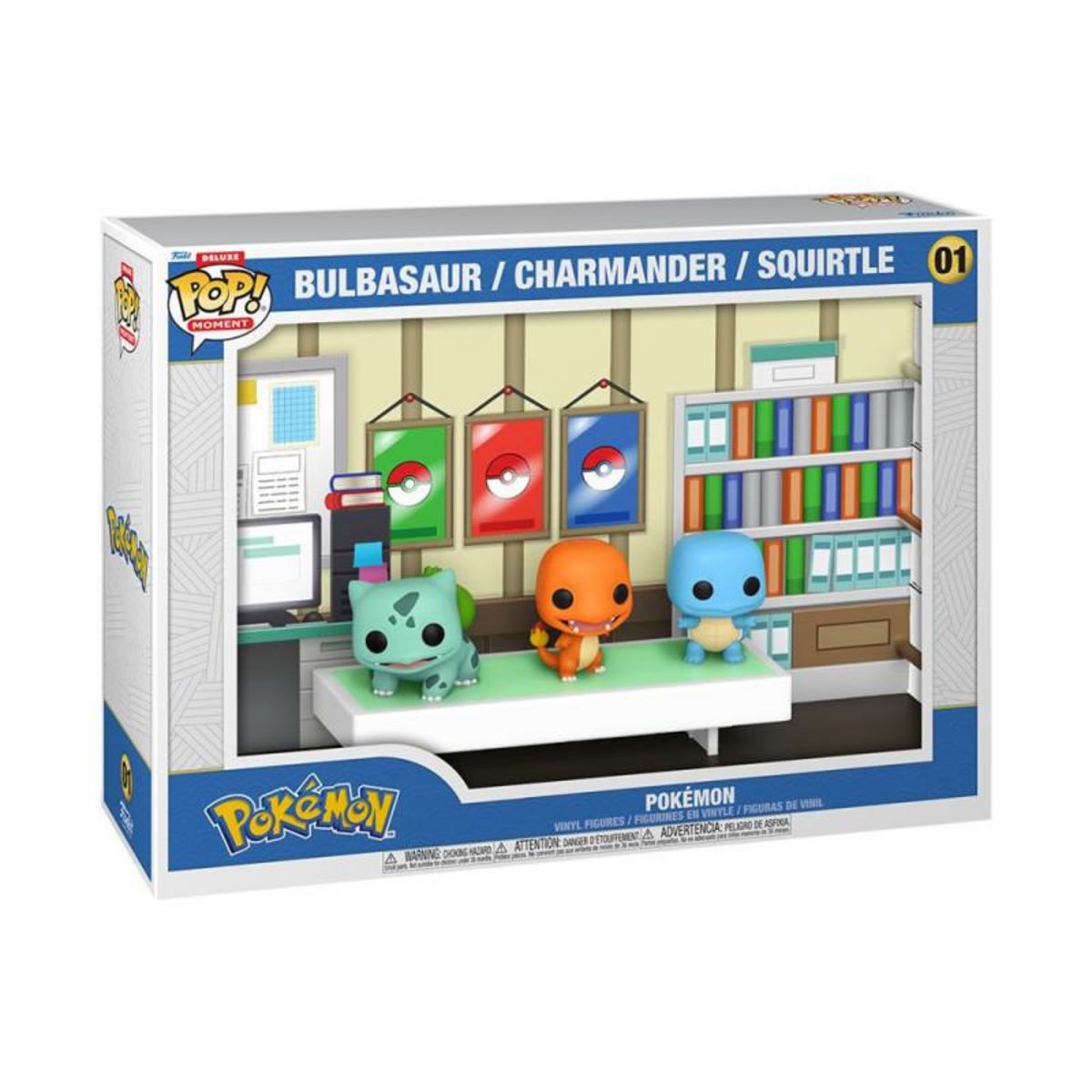 Funko Pack de 3 figurines Funko Pop Moments Deluxe Pokémon Bulbasaur Charmander et Squirtle