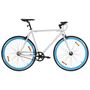 Voir la diapositive 1 : VIDAXL Vélo à pignon fixe blanc et bleu 700c 55 cm