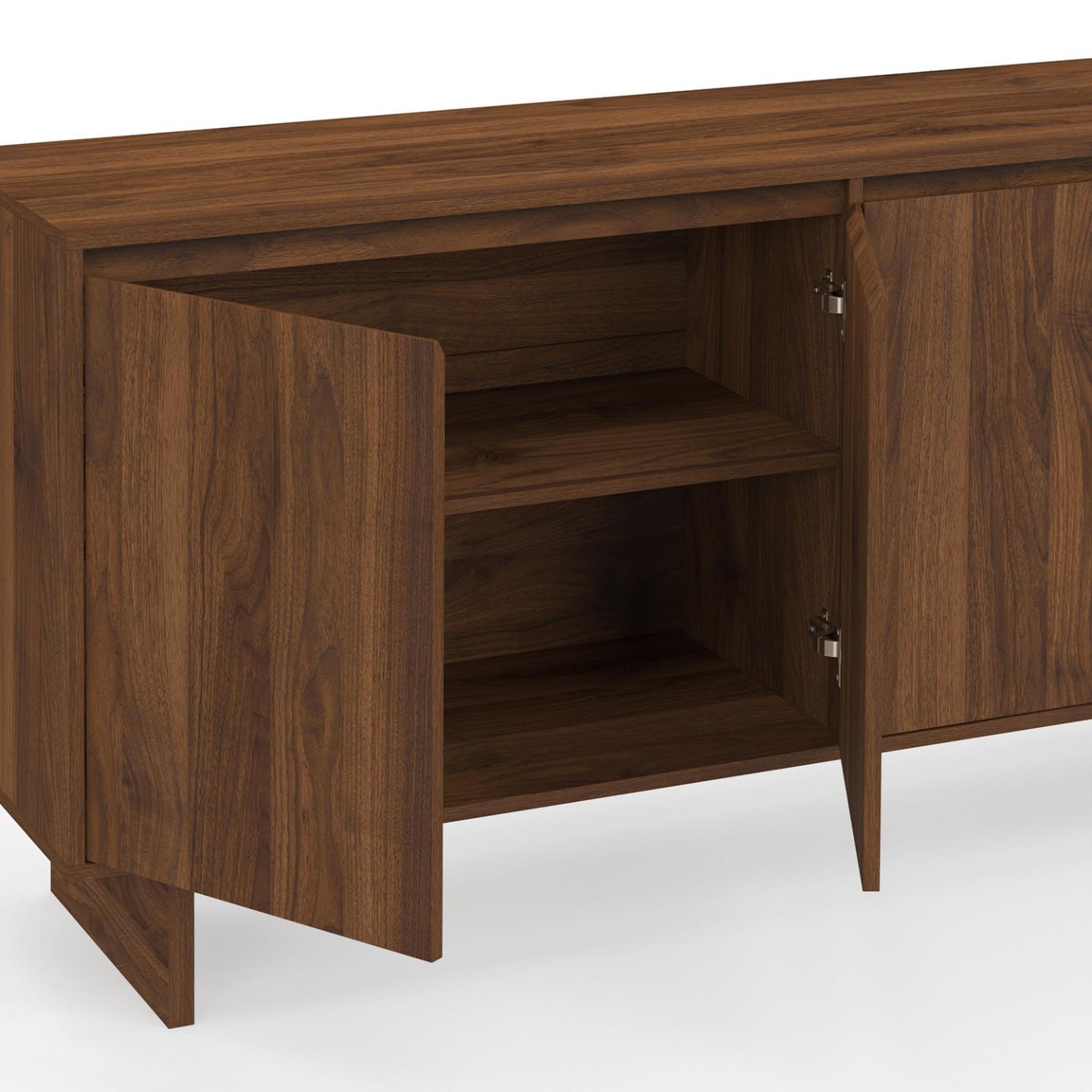 Voir la diapositive 6 : ID MARKET Buffet 160 cm yuri 4 portes effet noyer