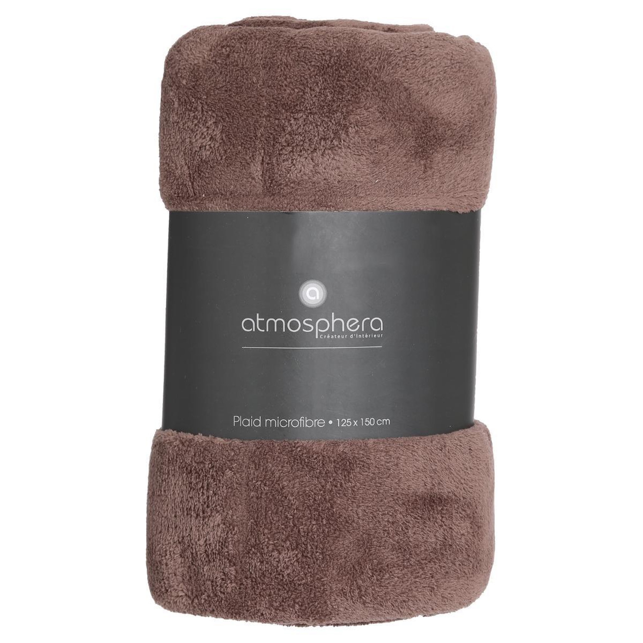 Voir la diapositive 3 : ATMOSPHERA Plaid polaire  microfibre  125x150cm taupe