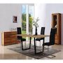 Voir la diapositive 2 : Habitat et Jardin Table repas  Hollywood  - 200 x 100 x 76 cm - couleur: Chêne / Noir
