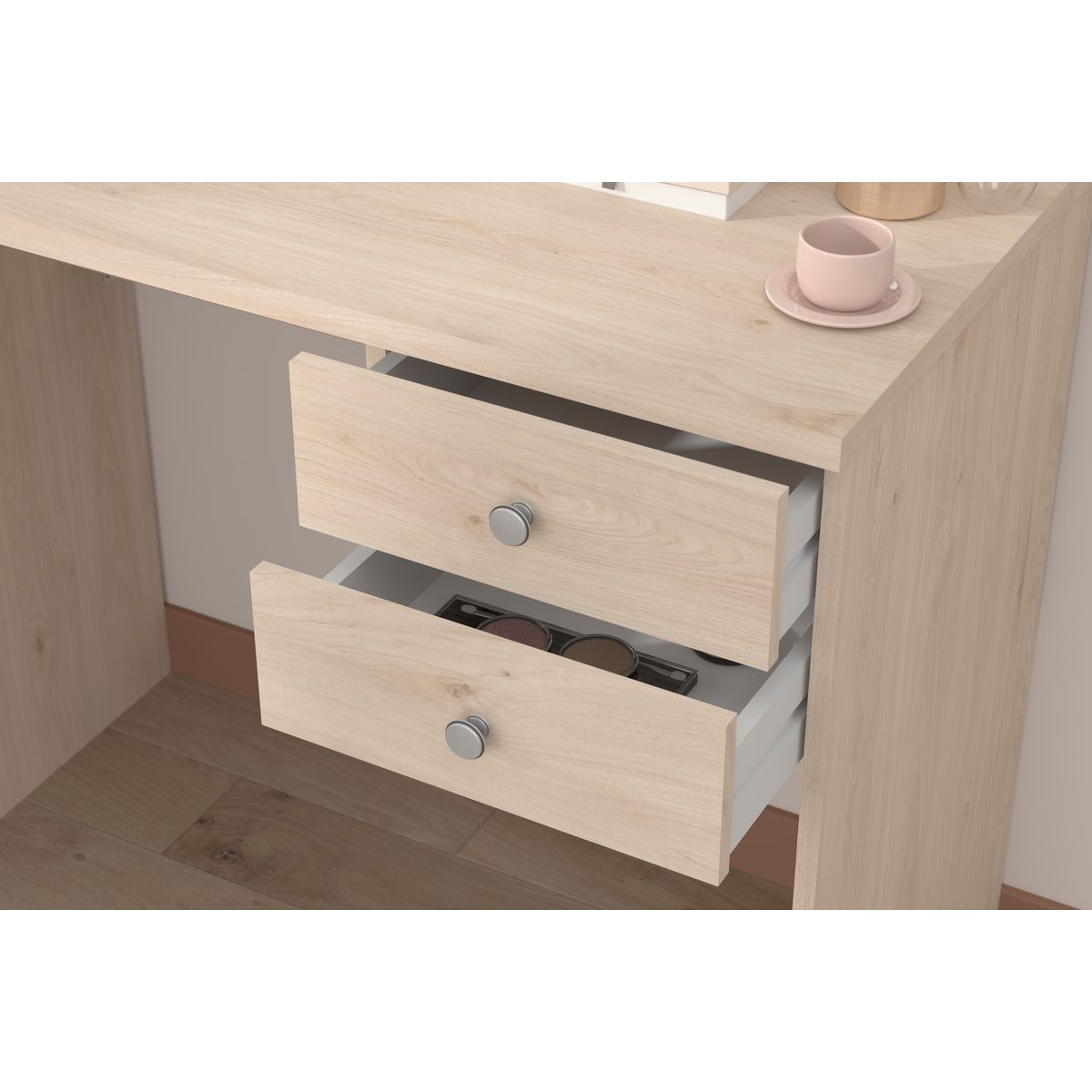 Coiffeuse 1 miroir 2 tiroirs ELISE