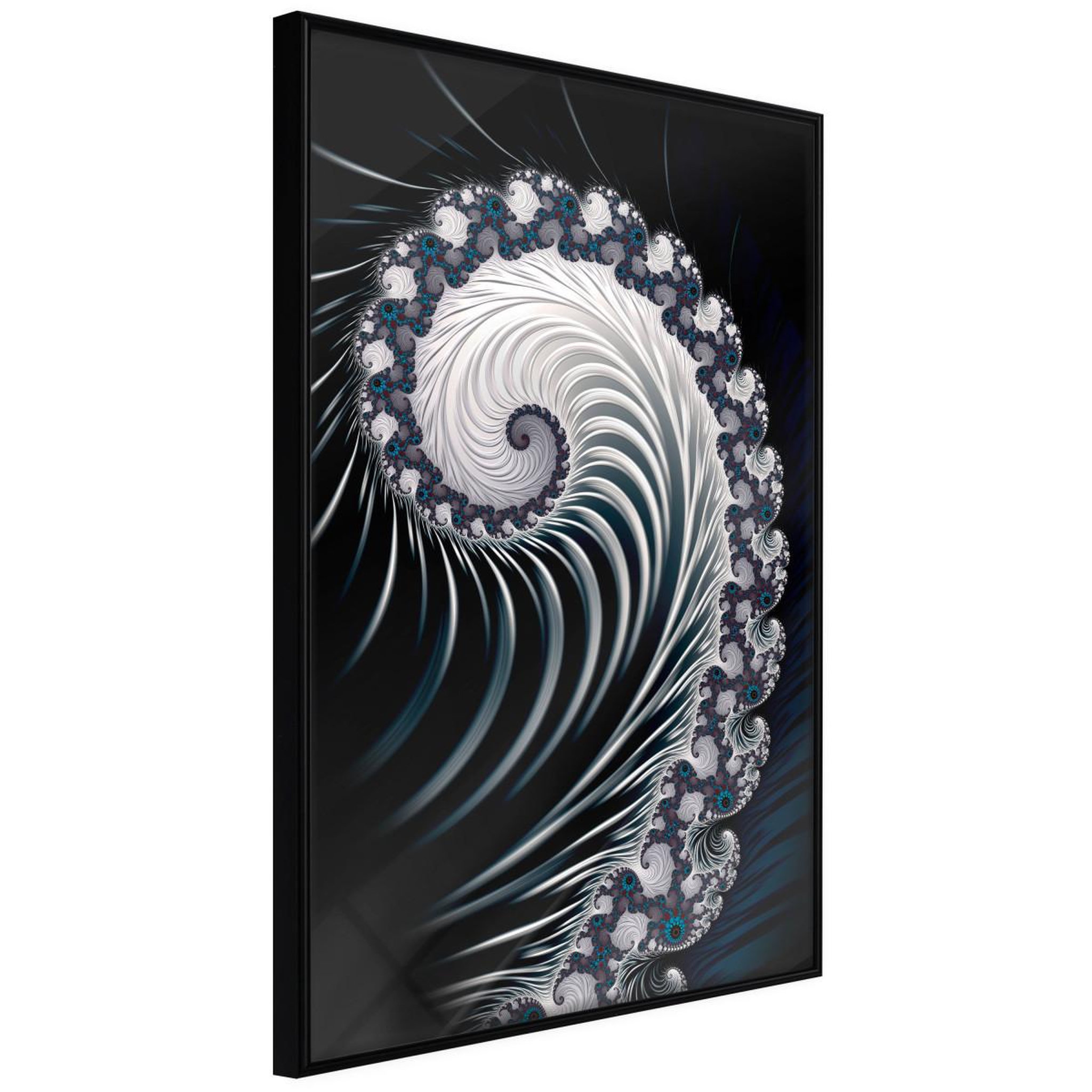 Paris Prix Affiche murale encadrée  fractal spiral negative