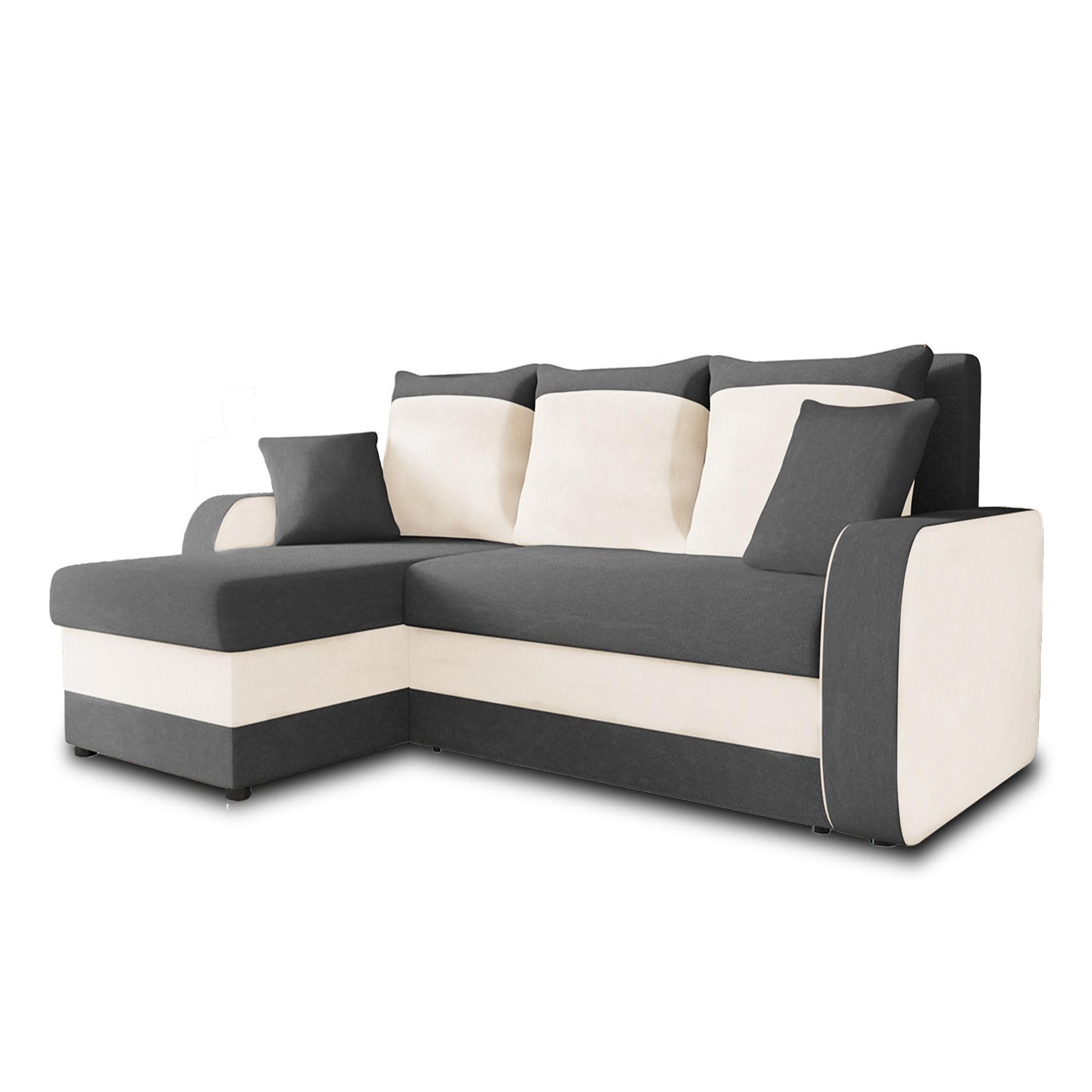 Voir la diapositive 1 : BEST MOBILIER Valos - canapé d'angle réversible - 4 places - convertible avec coffre - en velours