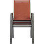 Voir la diapositive 2 : GARDENSTAR Fauteuil de jardin empilable - Acier/textilène - Terracotta