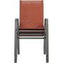 Voir la diapositive 2 : GARDENSTAR Fauteuil de jardin empilable - Acier/textilène - Terracotta