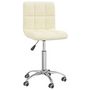 Voir la diapositive 2 : VIDAXL Chaise pivotante de bureau Creme Tissu