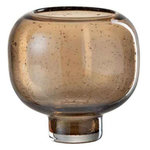 Paris Prix Vase sur Pied en Verre  Rimo  16cm Marron & Ambre