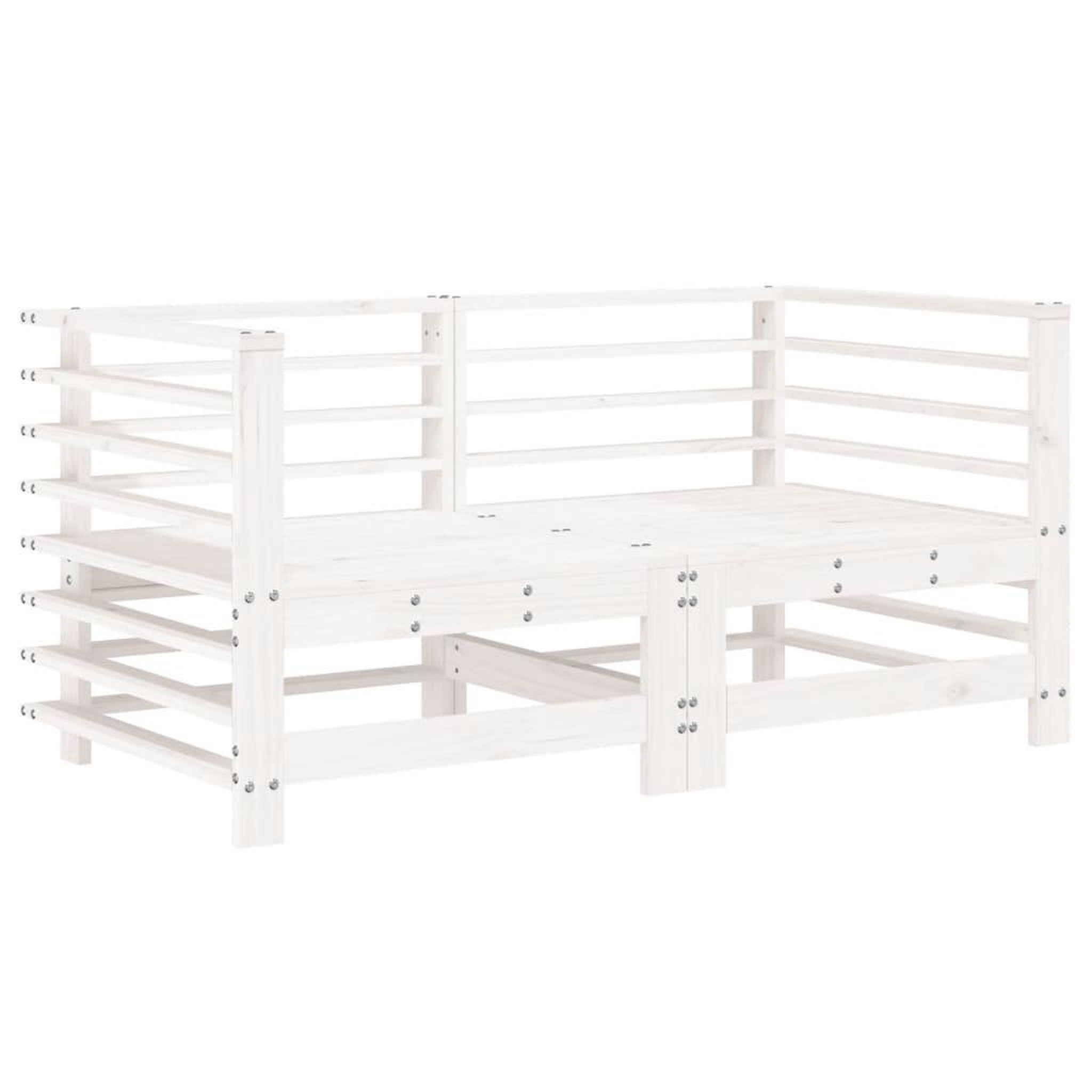 Voir la diapositive 2 : VIDAXL Canapes d'angle de jardin 2 pcs blanc bois de pin massif
