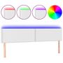 Voir la diapositive 2 : VIDAXL Tete de lit a LED Blanc 200x5x78/88 cm Similicuir