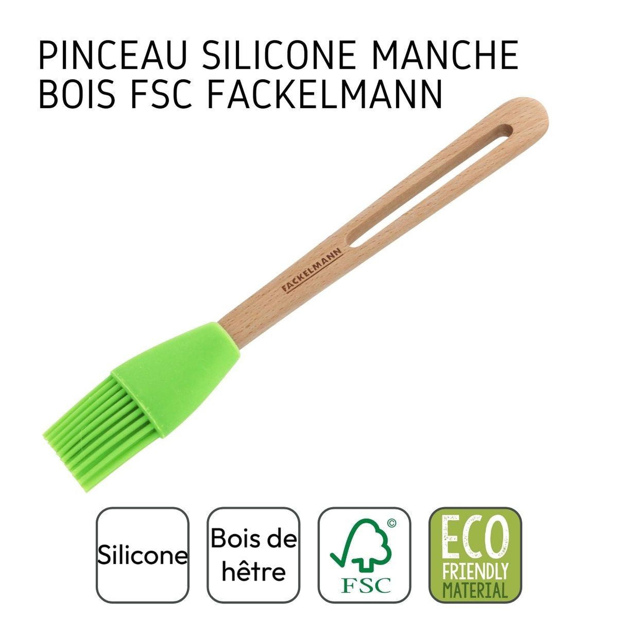 Voir la diapositive 4 : Fackelmann Pinceau de cuisine et de pâtisserie 26 cm en poils silicone fackelmann nature