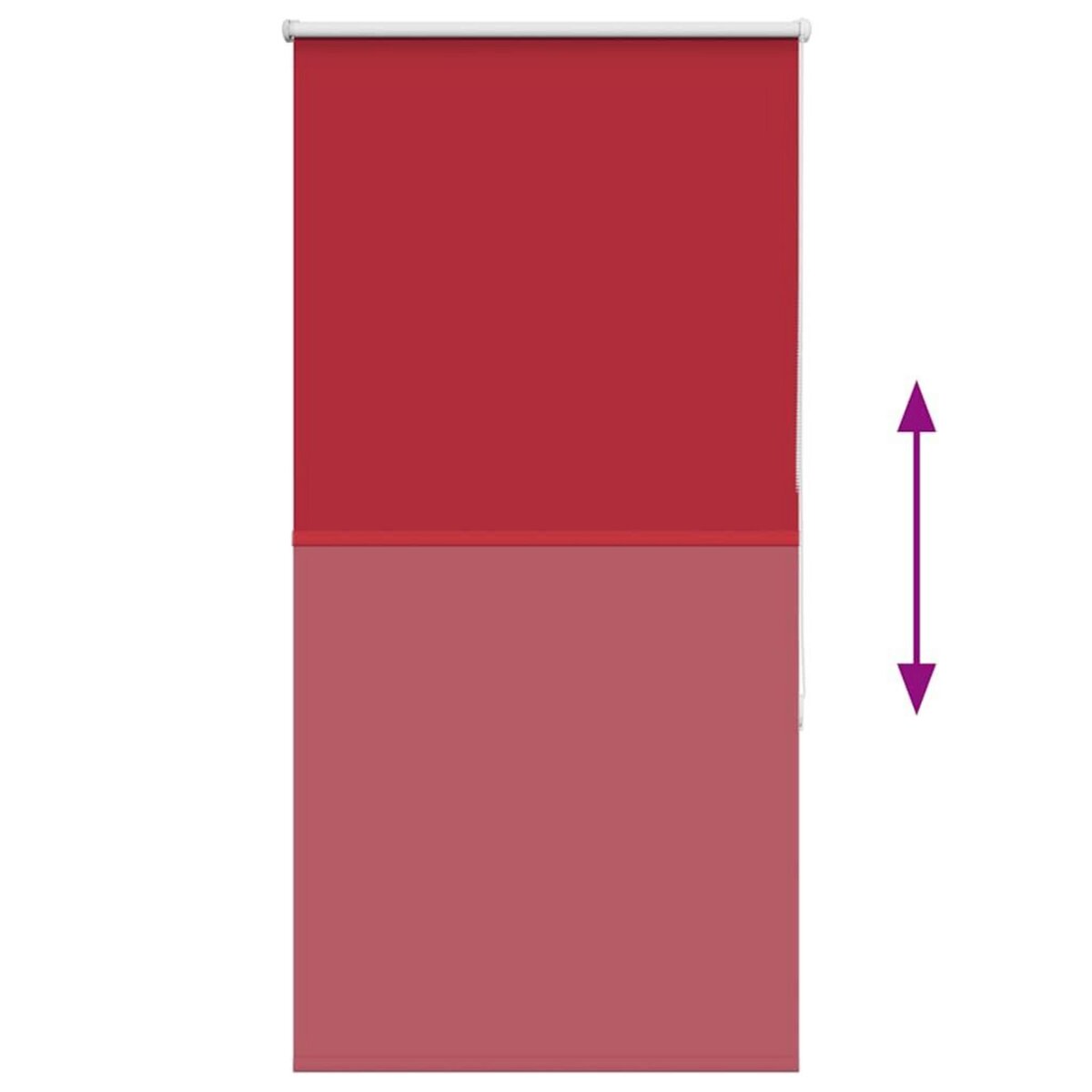 VIDAXL Store enrouleur occultant rouge largeur du tissu 60,7 cm