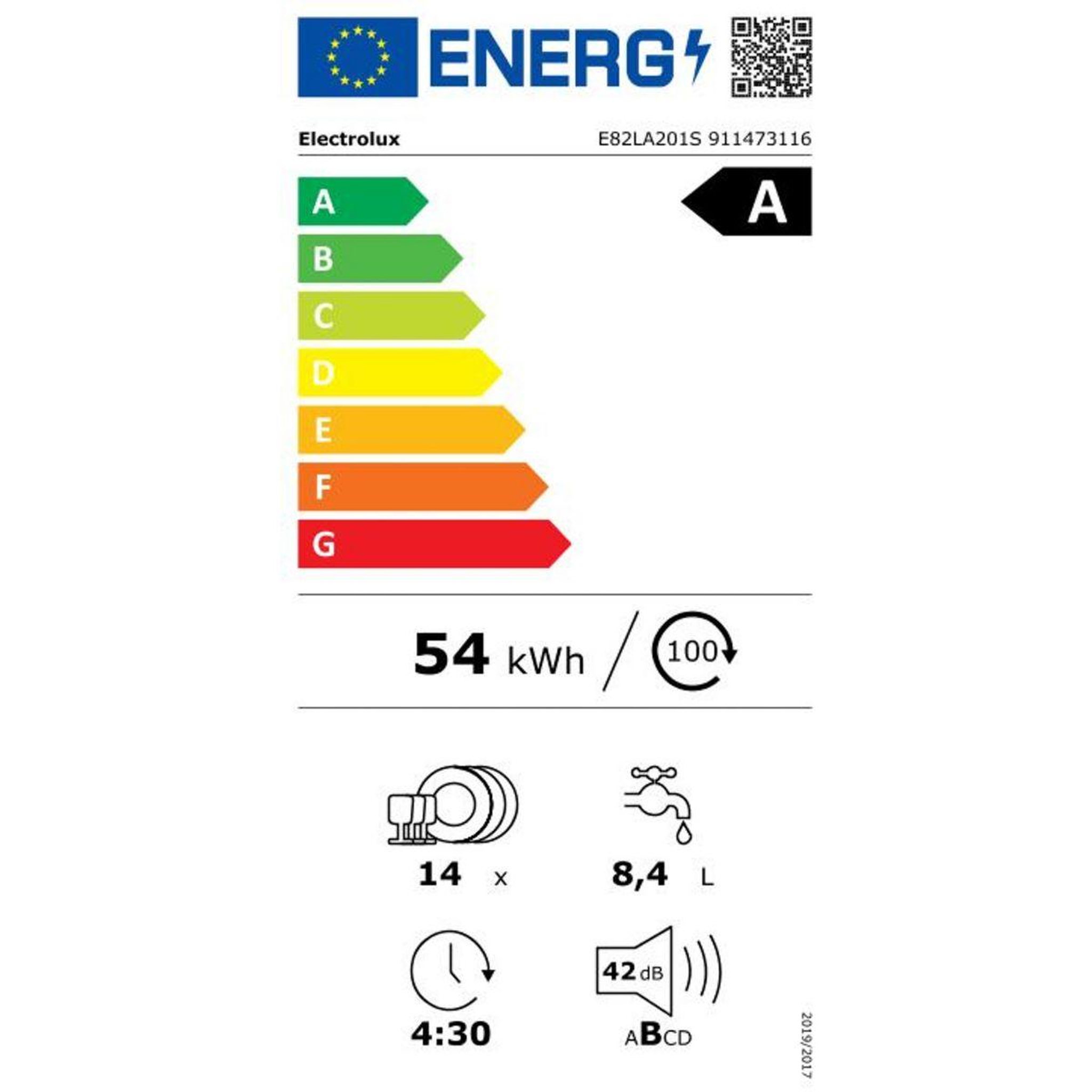 Voir la diapositive 6 : ELECTROLUX Lave vaisselle encastrable e82la201s