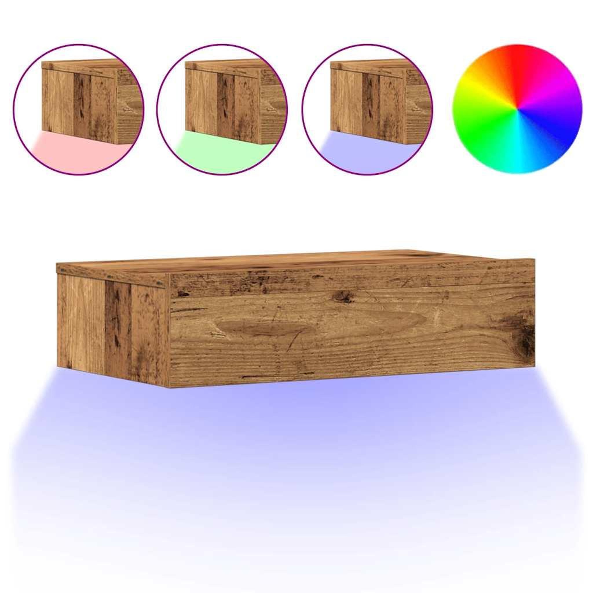 Voir la diapositive 2 : VIDAXL Table de chevet vieux bois 60x35 cm bois d'ingenierie