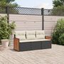 Voir la diapositive 1 : VIDAXL Salon de jardin 3 pcs avec coussins noir resine tressee