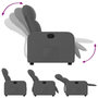 Voir la diapositive 4 : VIDAXL Fauteuil inclinable Gris fonce Tissu