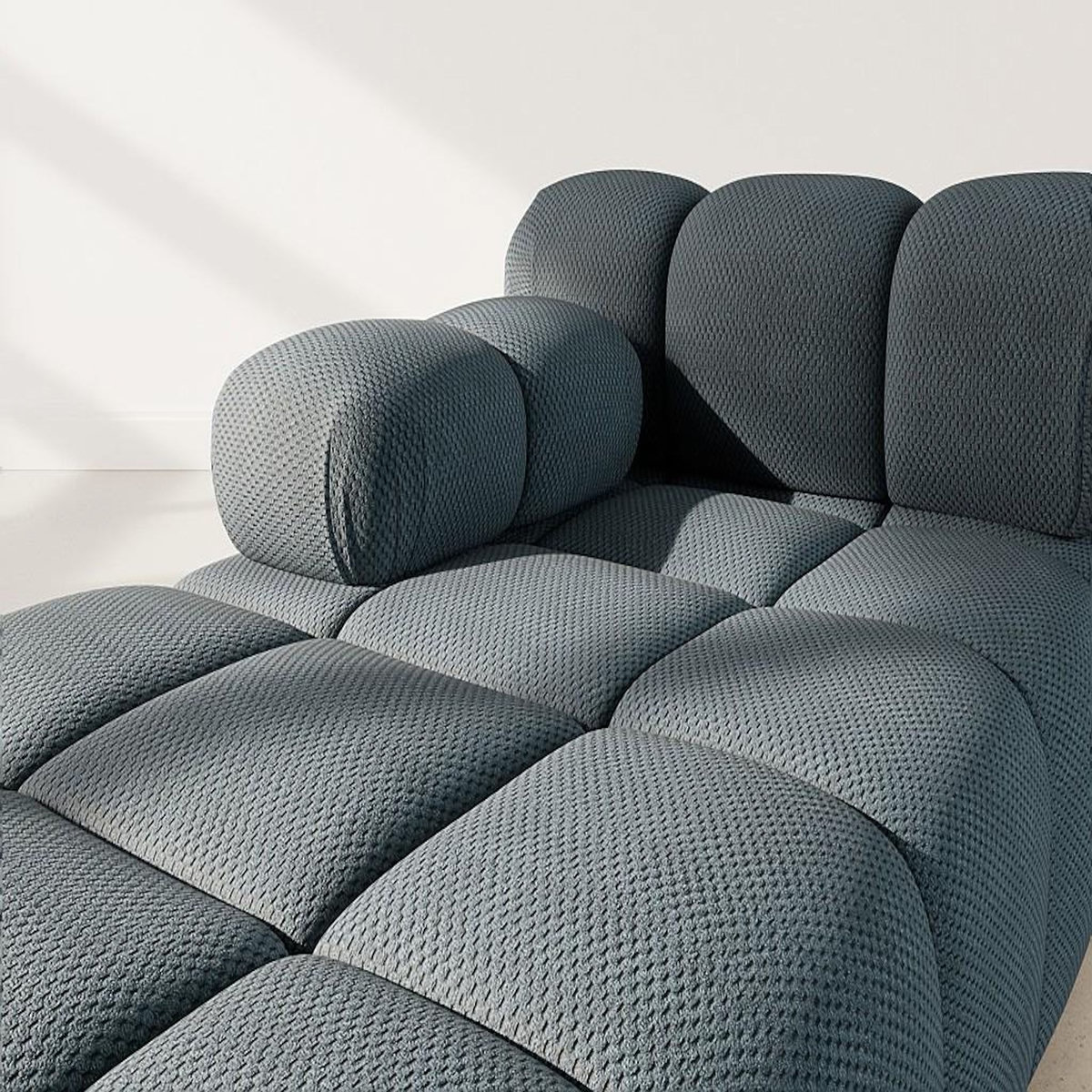 LISA DESIGN Ruby - module d'assise méridienne gauche en velours texturé