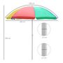 Voir la diapositive 3 : HOMCOM Parasol inclinable rond Ø 160 cm mât démontable métal polyester haute densité multicolore