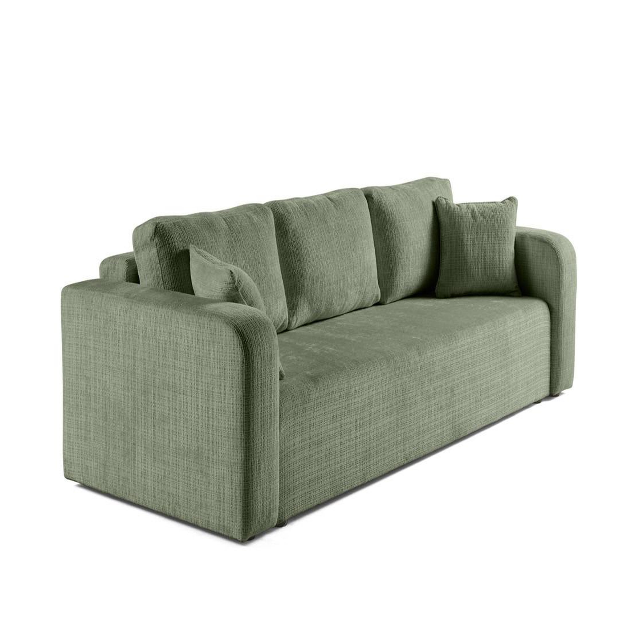 Voir la diapositive 6 : BEST MOBILIER Miro - canapé droit 3 places - convertible avec coffre - en velours texturé