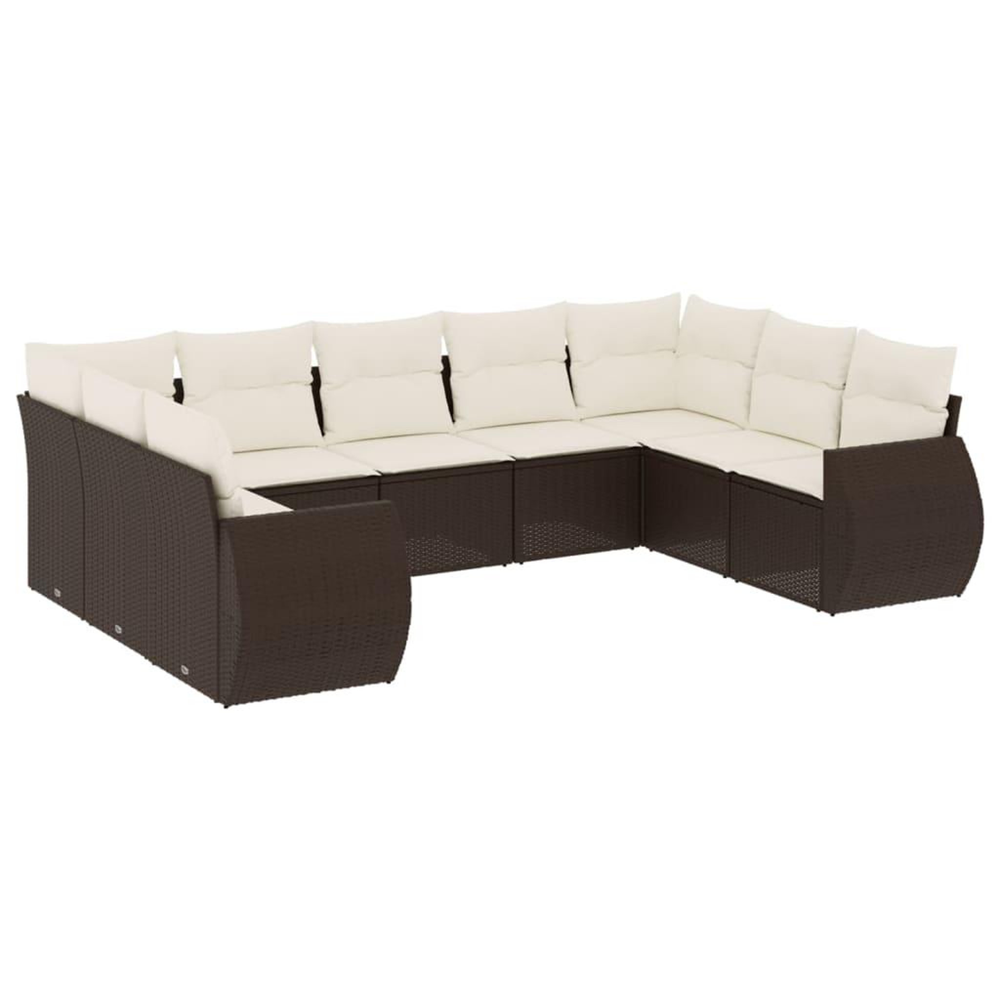 Voir la diapositive 2 : VIDAXL Salon de jardin avec coussins 9 pcs marron resine tressee