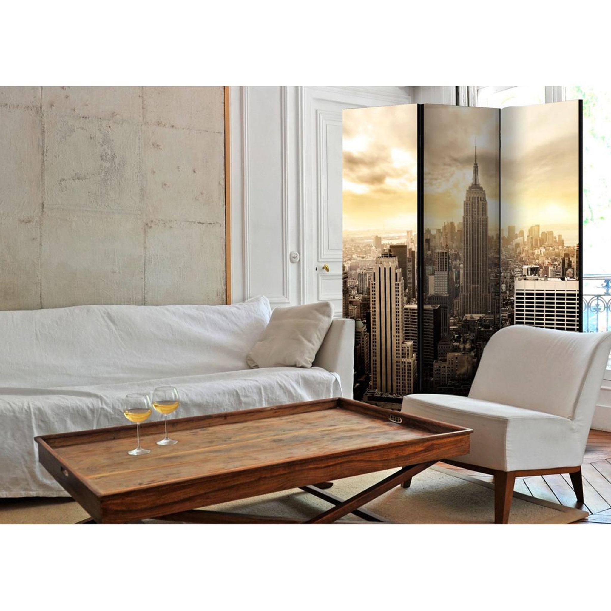 Voir la diapositive 2 : Paris Prix Paravent 3 volets  light of new york  135x172cm