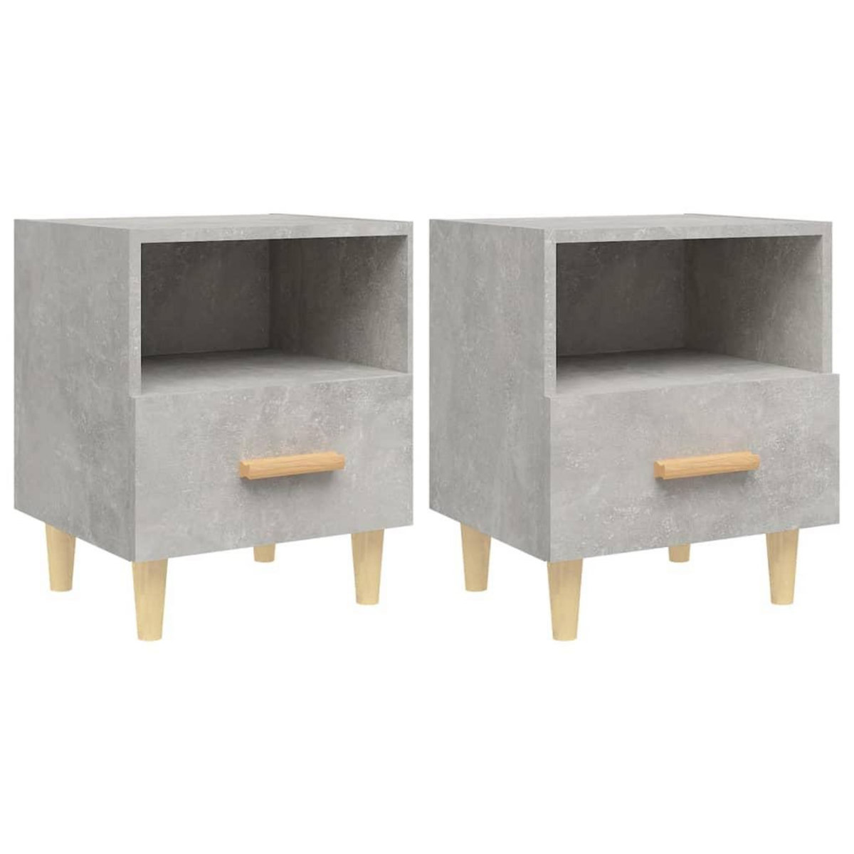 VIDAXL Tables de chevet 2 pcs Gris beton 40x35x47 cm