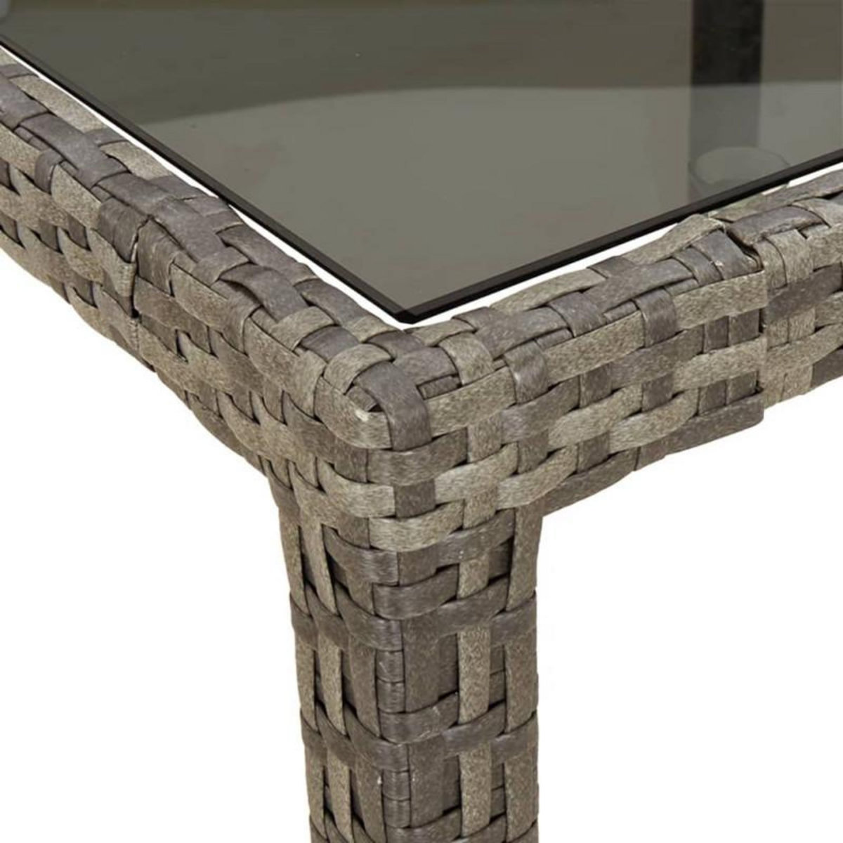 VIDAXL Table de jardin Gris 190x90x75 cm Verre trempé résine tressée