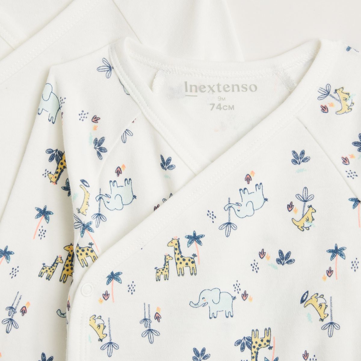 INEXTENSO Lot de 3 bodies manches longues de naissance bébé mixte