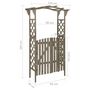 Voir la diapositive 6 : VIDAXL Pergola avec portail 116x40x204 cm Gris Bois de sapin massif