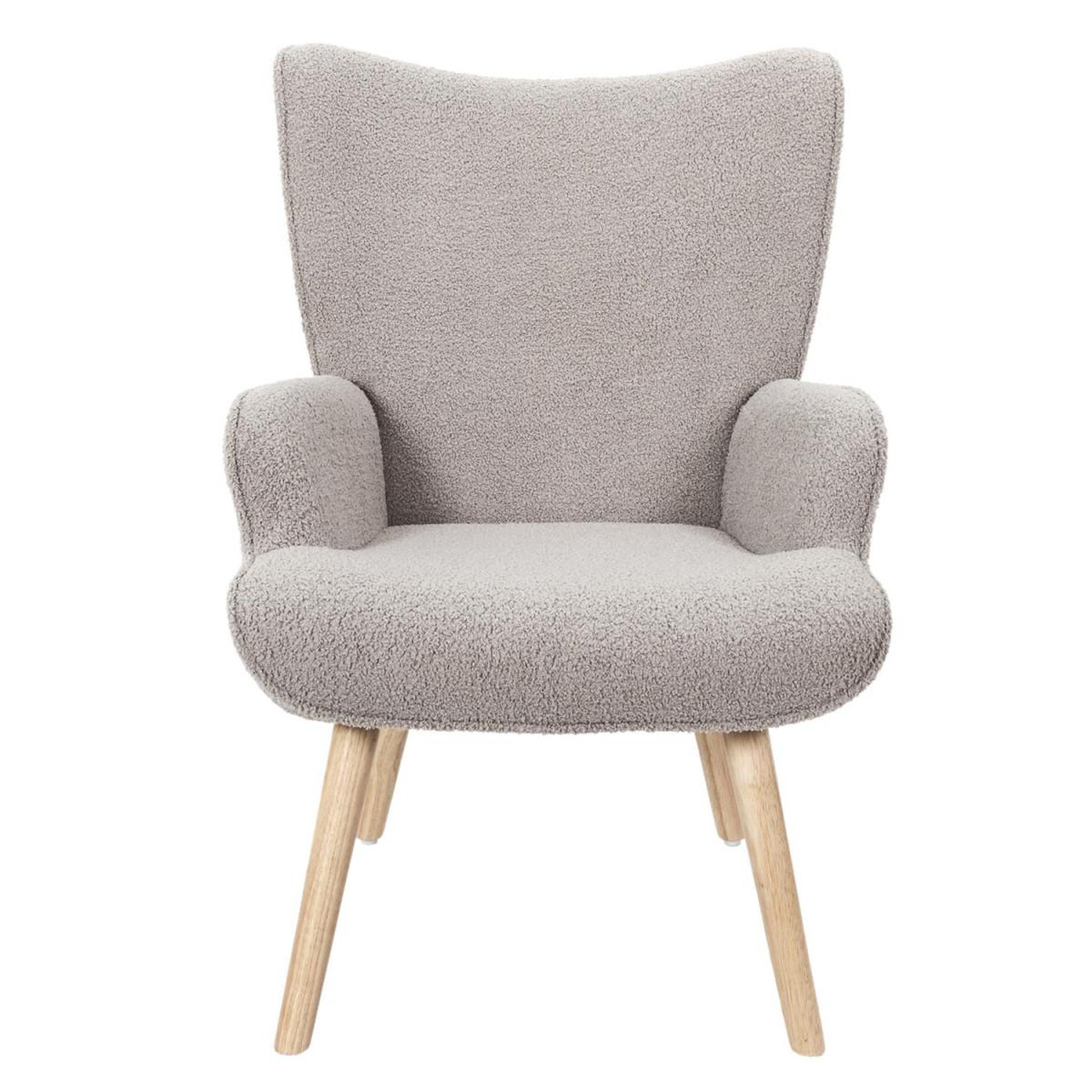 Voir la diapositive 2 : The Home Deco Factory Fauteuil bouclette  rhea  96cm taupe