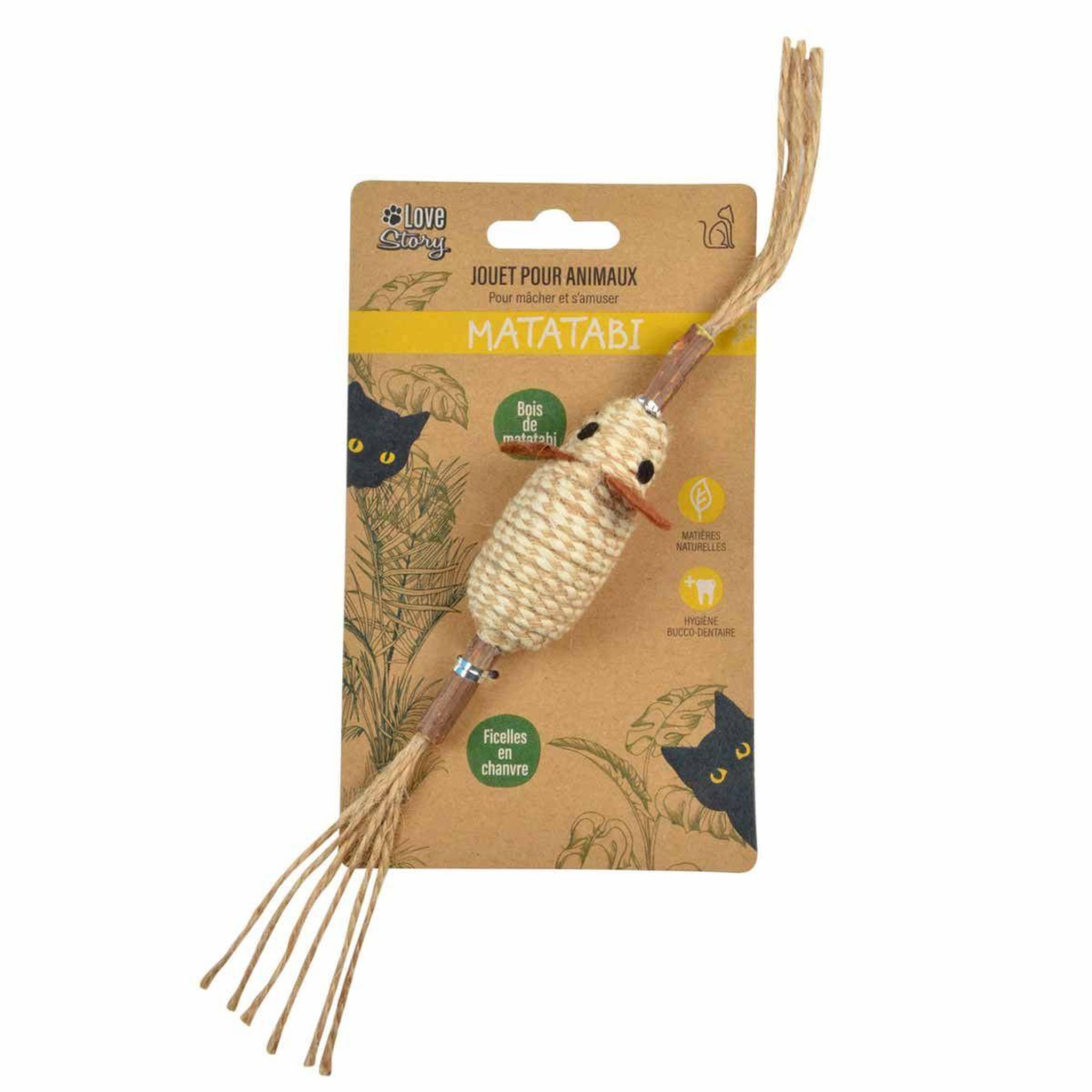 Voir la diapositive 6 : LOVE STORY Jouet souris pour chat  matatabi  12cm naturel
