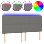 Voir la diapositive 2 : VIDAXL Tete de lit a LED Gris fonce 180x5x118/128 cm Tissu