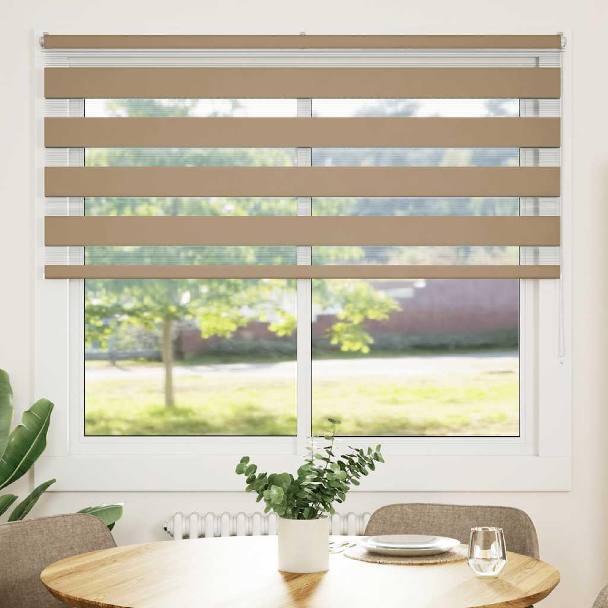 Voir la diapositive 2 : VIDAXL Store zebre marron sable largeur du tissu 155,9cm polyester