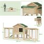 Voir la diapositive 3 : PAWHUT Poulailler modèle chalet multi-équipé - rampes, nichoirs, pondoirs, plateau déjection, fenêtre, portes - bois sapin pré-huilé