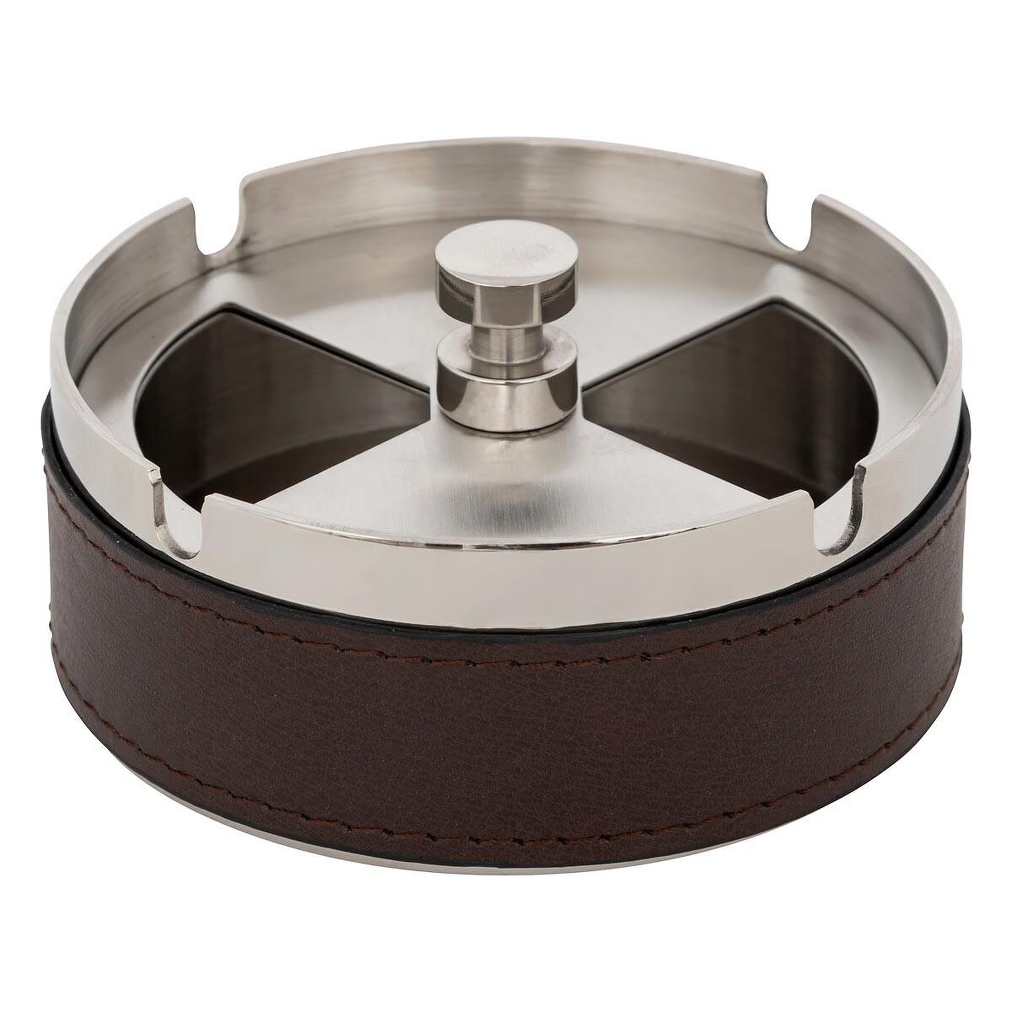 Voir la diapositive 2 : ATMOSPHERA Cendrier en métal  jule  10cm marron