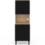 Voir la diapositive 3 : ID MARKET Buffet de cuisine 60 CM CINA 2 portes + tiroir façon hêtre et noir