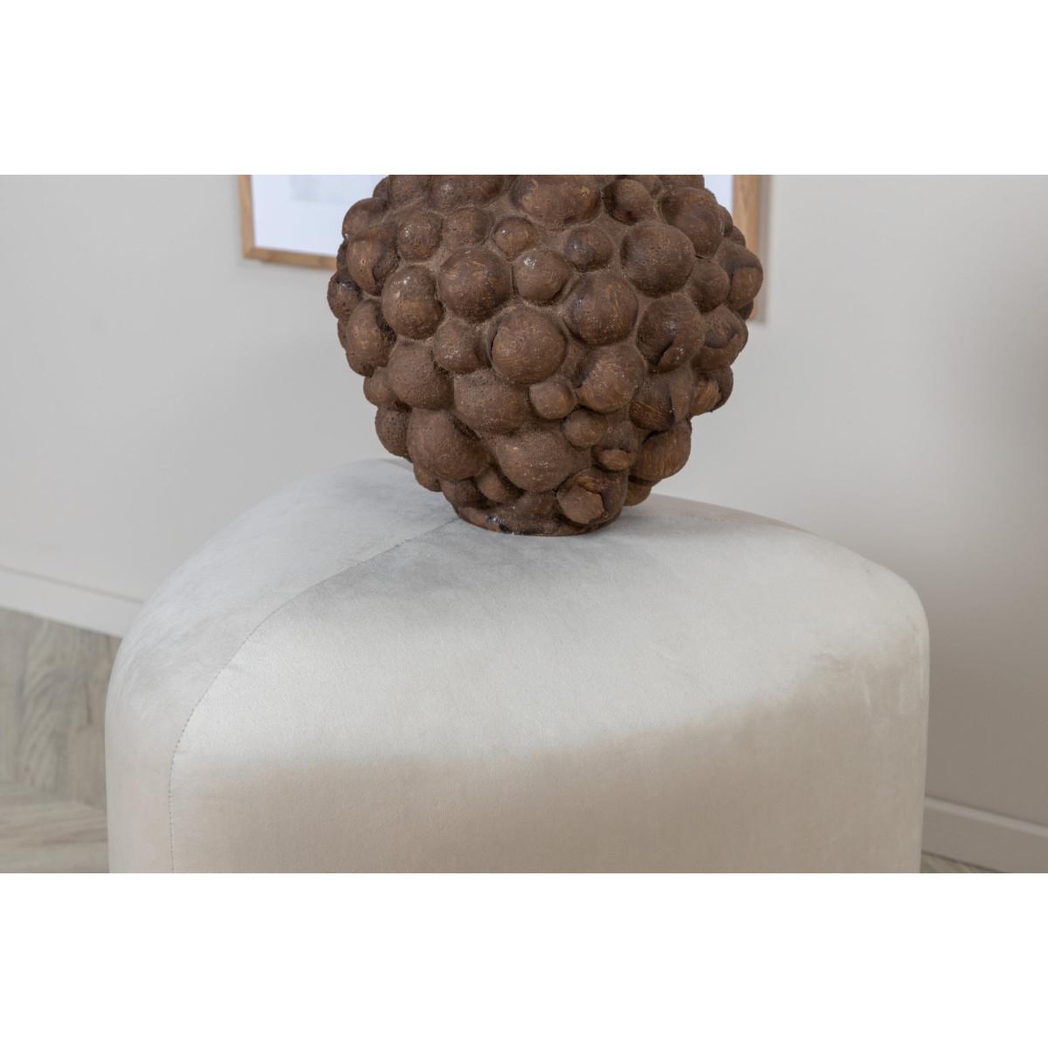 Voir la diapositive 6 : Paris Prix Pouf en velours  peg  46cm beige