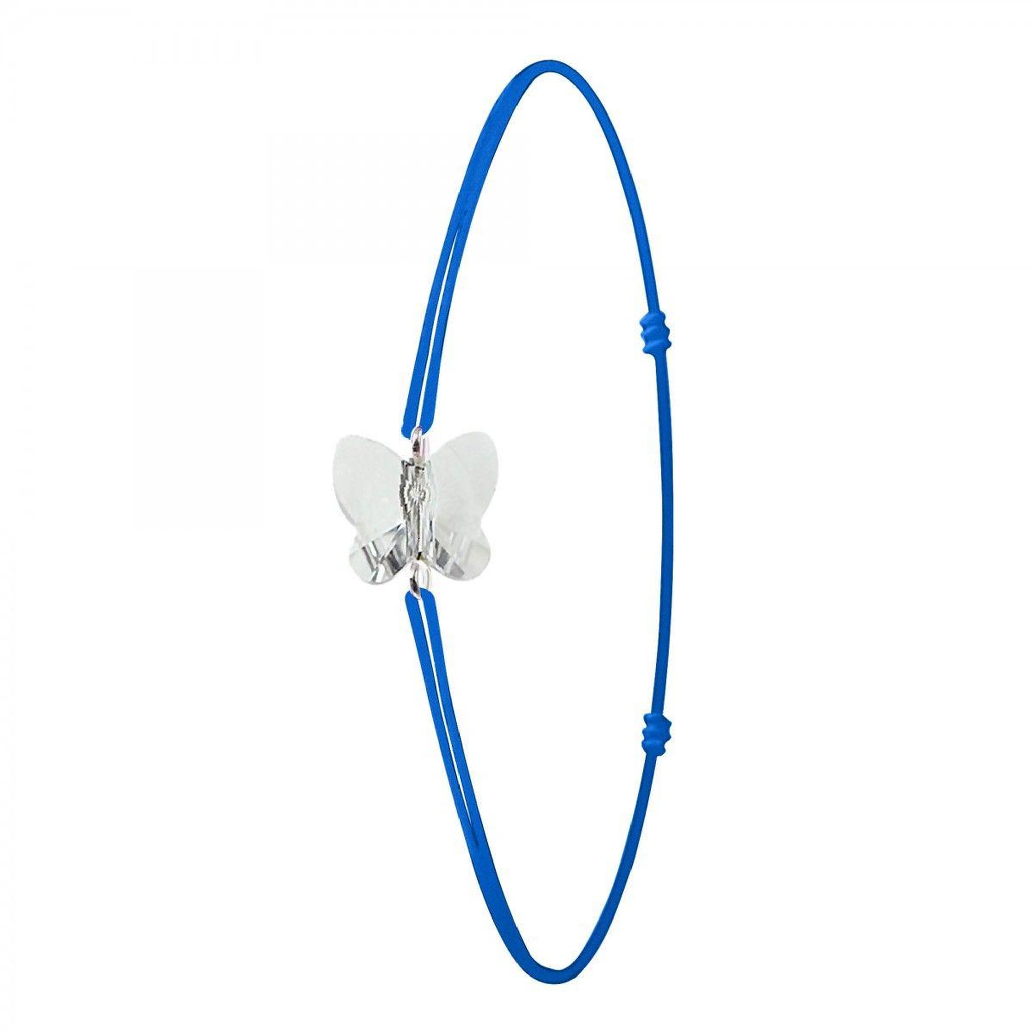 SC CRYSTAL Bracelet bleu et papillon SC Crystal orné de Cristaux scintillants
