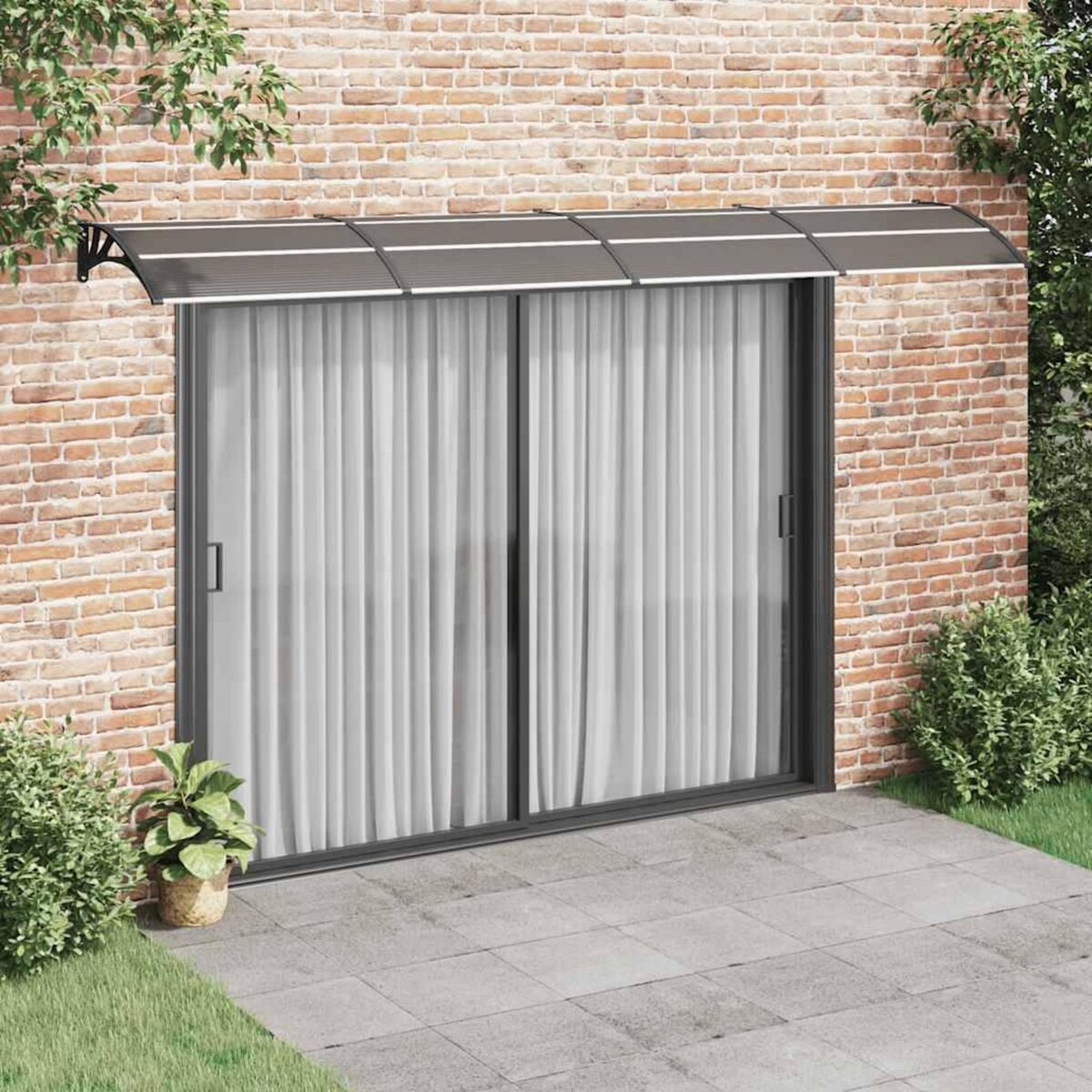 VIDAXL Auvent de porte Noir 400x75 cm Polycarbonate