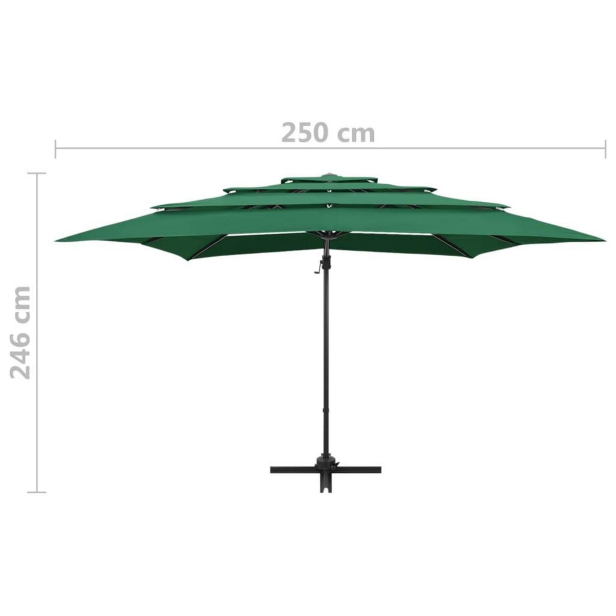 VIDAXL Parasol de jardin a 4 niveaux avec mat en aluminium vert